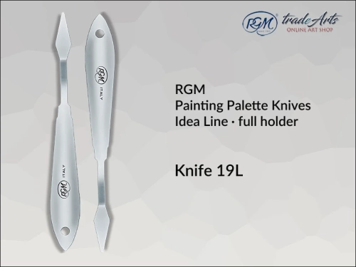 Painting Palette Knives RGM Idea Line INOX 19L pełny uchwyt, szpachla malarska RGM Idea Line INOX 19L pełny uchwyt,  szpachla malarska stalowa pełny uchwyt RGM Idea Line, szpachle RGM Idea Line pełny uchwyt, szpachle INOX RGM,