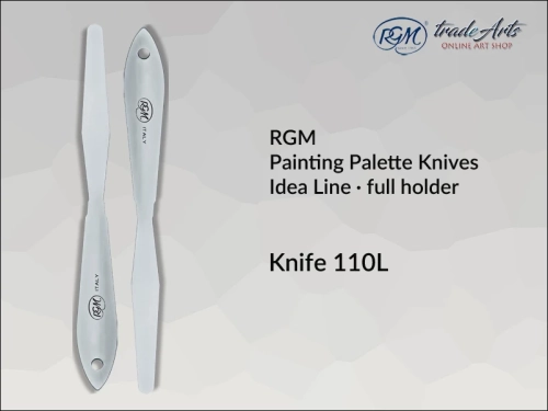 Painting Palette Knives RGM Idea Line INOX 110L pełny uchwyt, szpachla malarska RGM Idea Line INOX 110L pełny uchwyt,  szpachla malarska stalowa pełny uchwyt RGM Idea Line, szpachle RGM Idea Line pełny uchwyt, szpachle INOX RGM,