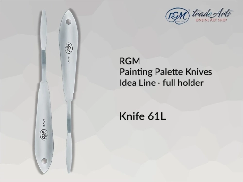 Painting Palette Knives RGM Idea Line INOX 61L pełny uchwyt, szpachla malarska RGM Idea Line INOX 61L pełny uchwyt,  szpachla malarska stalowa pełny uchwyt RGM Idea Line, szpachle RGM Idea Line pełny uchwyt, szpachle INOX RGM,