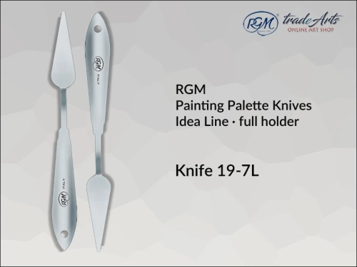 Painting Palette Knives RGM Idea Line INOX 19-7L pełny uchwyt, szpachla malarska RGM Idea Line INOX 19-7L pełny uchwyt,  szpachla malarska stalowa pełny uchwyt RGM Idea Line, szpachle RGM Idea Line pełny uchwyt, szpachle INOX RGM,