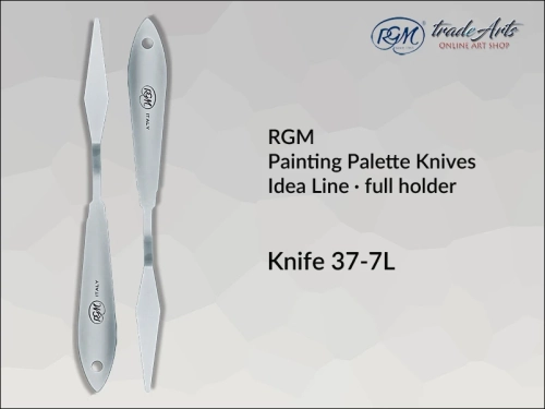 Painting Palette Knives RGM Idea Line INOX 37-7L pełny uchwyt, szpachla malarska RGM Idea Line INOX 37-7L pełny uchwyt,  szpachla malarska stalowa pełny uchwyt RGM Idea Line, szpachle RGM Idea Line pełny uchwyt, szpachle INOX RGM,
