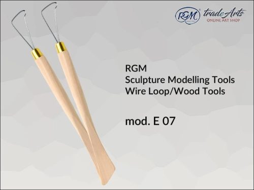 RGM Sculpture Wire Loop-Wood Tools E07, przyrząd dwustronny
do prac z gliną RGM E07, RGM Wire Loop-Wood Tools przyrząd dwustronny do rzeźby, rzeźba, plastyka, narzędzia do rzeźbienia,
glina, glina rzeźbiarska, glinka polimerowa,
