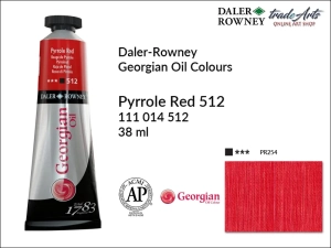 Farba olejna Georgian Oil Colour Daler-Rowney, kolor: Pyrrole Red 512, tuba 38 ml 