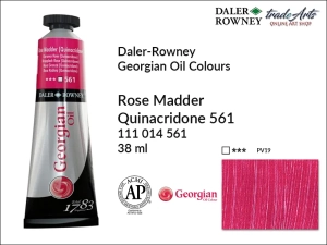 Farba olejna Georgian Oil Colour Daler-Rowney, kolor: Rose Madder Quinacridone 561, tuba 38 ml  