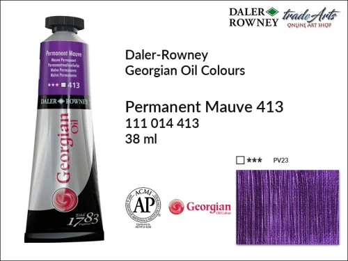 Georgian Oil Colour Daler Rowney Permanent Mauve 413 tuba 38 ml, farba olejna Georgian Oil Colour DR Permanent Mauve 413 tuba 38 ml, Georgian Oil Colour Daler Rowney farby olejne tuby 38 ml, farby olejne Georgian Oil Daler-Rowney,