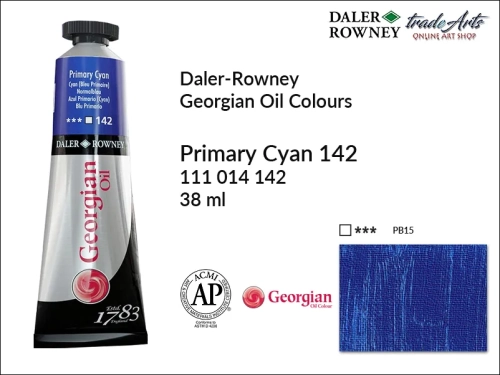 Georgian Oil Colour Daler Rowney Primary Cyan 142 tuba 38 ml, farba olejna Georgian Oil Colour DR Primary Cyan 142 tuba 38 ml, Georgian Oil Colour Daler Rowney farby olejne tuby 38 ml, farby olejne Georgian Oil Daler-Rowney,  Georgian Oil Colours,