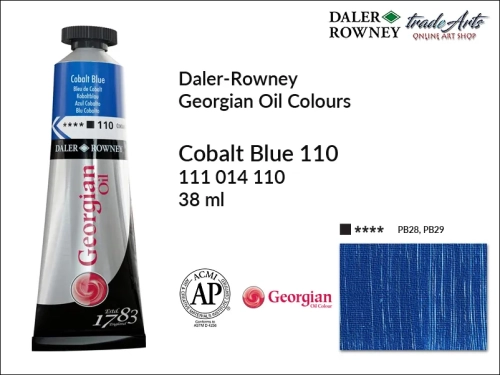 Georgian Oil Colour Daler Rowney Cobalt Blue 110 tuba 38 ml, farba olejna Georgian Oil Colour DR Cobalt Blue 110 tuba 38 ml, Georgian Oil Colour Daler Rowney farby olejne tuby 38 ml, farby olejne Georgian Oil Daler-Rowney,  Georgian Oil Colours,