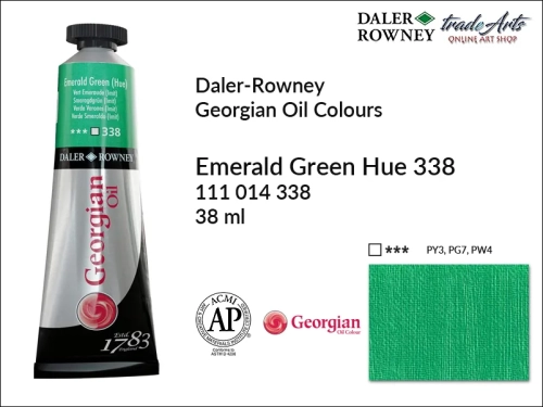 Georgian Oil Colour Daler Rowney Emerald Green Hue 338 tuba 38 ml, farba olejna Georgian Oil Colour DR Emerald Green Hue 338 tuba 38 ml, Georgian Oil Colour Daler Rowney farby olejne tuby 38 ml, farby olejne Georgian Oil Daler-Rowney,