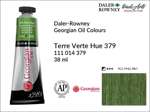 Georgian Oil Colour Daler Rowney Terre Verte Hue 379 tuba 38 ml, farba olejna Georgian Oil Colour DR Terre Verte Hue 379 tuba 38 ml, Georgian Oil Colour Daler Rowney farby olejne tuby 38 ml, farby olejne Georgian Oil Daler-Rowney,  Georgian Oil Colours,