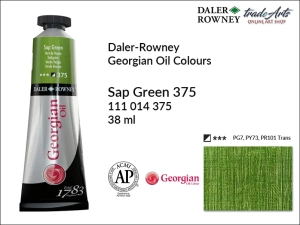 Farba olejna Georgian Oil Colour Daler-Rowney, kolor: Sap Green 375, tuba 38 ml