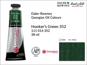 Farba olejna Georgian Oil Colour Daler-Rowney, kolor: Hooker's Green 352, tuba 38 ml 