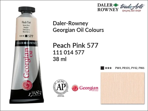 Georgian Oil Colour Daler Rowney Peach Pink 577 tuba 38 ml, farba olejna Georgian Oil Colour DR Peach Pink 577 tuba 38 ml, Georgian Oil Colour Daler Rowney farby olejne tuby 38 ml, farby olejne Georgian Oil Daler-Rowney,  Georgian Oil Colours,
