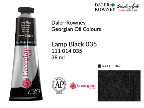 Georgian Oil Colour Daler Rowney Lamp Black 035 tuba 38 ml, farba olejna Georgian Oil Colour DR Lamp Black 035 tuba 38 ml, Georgian Oil Colour Daler Rowney farby olejne tuby 38 ml, farby olejne Georgian Oil Daler-Rowney,  Georgian Oil Colours,