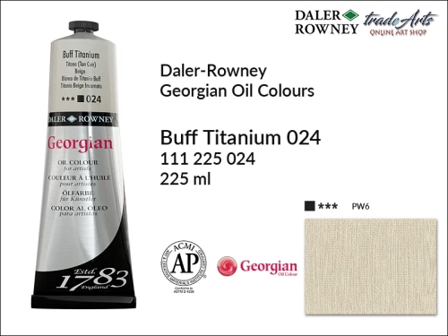 Georgian Oil Colour Daler Rowney Buff Titanium 024 tuba 225 ml, farba olejna Georgian Oil Colour DR Buff Titanium 024 tuba 225 ml, Georgian Oil Colour Daler Rowney farby olejne tuby 225 ml, farby olejne Georgian Oil Daler-Rowney,  Georgian Oil Colours,