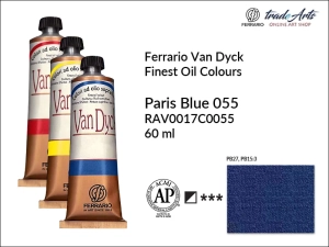 Farba olejna Van Dyck Oil Ferrario, kolor: Paris Blue 055, tuba 60 ml 