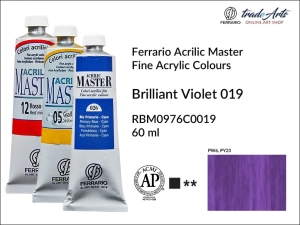 Farba akrylowa Acrilic Master Ferrario, kolor: Brilliant Violet 019, tuba 60 ml 