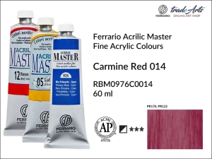 Farba akrylowa Acrilic Master Ferrario, kolor: Carmine Red 014, tuba 60 ml 