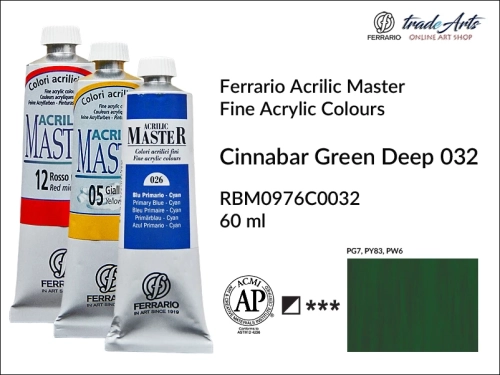 Ferrario Acrilic Master farba akrylowa Cinnabar Green Deep 032 tuba 60 ml, Cinnabar Green Deep 032 Acrilic Master Ferrario, farby akrylowe Acrilic Master Ferrario 60 ml, farby akrylowe Ferrario, akryle, farby akrylowe, Ferrario Acrilic Master,
