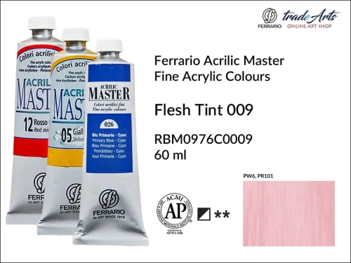 Ferrario Acrilic Master farba akrylowa Flesh Tint 009 tuba 60 ml, Flesh Tint 009 Acrilic Master Ferrario, farby akrylowe Acrilic Master Ferrario 60 ml, farby akrylowe Ferrario, akryle, farby akrylowe, Ferrario Acrilic Master,
