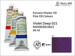 Farba olejna Oil Master Ferrario, kolor: Violet Deep 021, tuba 60 ml 