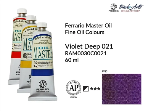 Ferrario Oil Master - Violet Deep 021 farba olejna tuba 60 ml, farba olejna Ferrario Oil Master - Violet Deep 021 tuba 60 ml, farby olejne Oil Master Ferrario tuba 60 ml, farby olejne, farba olejna Oil Master, Oil Master Ferrario,