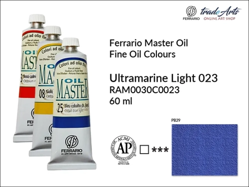 Ferrario Oil Master - Ultramarine Light 023 farba olejna tuba 60 ml, farba olejna Ferrario Oil Master - Ultramarine Light 023 tuba 60 ml, farby olejne Oil Master Ferrario tuba 60 ml, farby olejne, farba olejna Oil Master, Oil Master Ferrario,