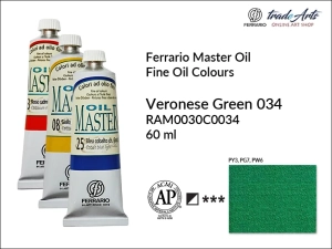 Farba olejna Oil Master Ferrario, kolor: Veronese Green 034, tuba 60 ml 