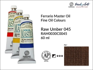 Farba olejna Oil Master Ferrario, kolor: Raw Umber 045, tuba 60 ml 