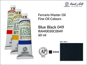 Farba olejna Oil Master Ferrario, kolor: Blue Black 049, tuba 60 ml 
