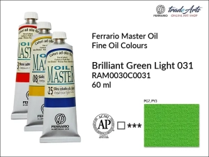 Farba olejna Oil Master Ferrario, kolor: Brilliant Green Light 031, tuba 60 ml 