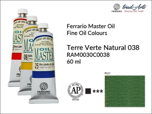 Farba olejna Oil Master Ferrario, kolor: Terre Verte Natural 038, tuba 60 ml