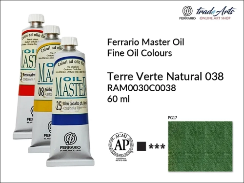 Ferrario Oil Master - Terre Verte Natural 038 farba olejna tuba 60 ml, farba olejna  Ferrario Oil Master - Terre Verte Natural 038 tuba 60 ml, farby olejne Oil Master Ferrario 60 ml, farby olejne, farba olejna Oil Master, Oil Master Ferrario,