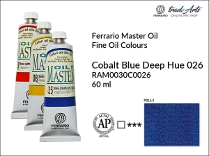 Farba olejna Oil Master Ferrario, kolor: Cobalt Blue Deep Hue 026, tuba 60 ml 