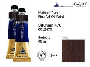 Farba olejna Maimeri Puro Oil Paint, kolor: Bitumen 470, tuba 40 ml