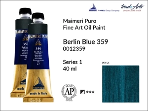 Farba olejna Maimeri Puro Oil Paint, kolor: Berlin Blue 359, tuba 40 ml