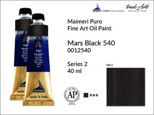 Farba olejna Maimeri Puro Oil Paint, kolor: Mars Black 540, tuba 40 ml