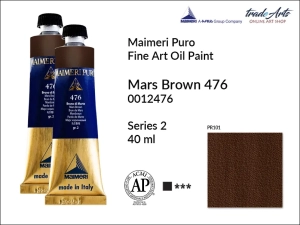 Farba olejna Maimeri Puro Oil Paint, kolor: Mars Brown 476, tuba 40 ml