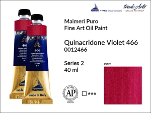 Farba olejna Maimeri Puro Oil Paint, kolor: Quinacridone Violet 466, tuba 40 ml 