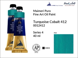 Farba olejna Maimeri Puro Oil Paint, kolor: Turquoise Cobalt 412, tuba 40 ml