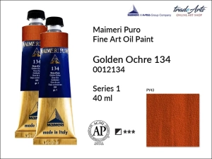 Farba olejna Maimeri Puro Oil Paint, kolor: Golden Ochre 134, tuba 40 ml