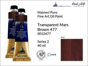 Farba olejna Maimeri Puro Oil Paint, kolor: Transparent Mars Brown 477, tuba 40 ml