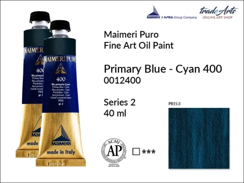 Maimeri Puro Oil Paint farba olejna Primary Blue Cyan 400 tuba 40 ml, Maimeri Puro farba olejna Primary Blue Cyan 400 tuba 40 ml,  farby olejne Maimeri Puro, farby olejne, Maimeri Puro Fine Oil Paint, farby olejne tuba 40 ml,