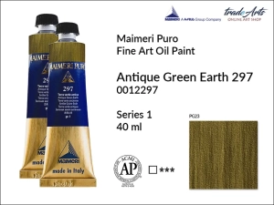 Farba olejna Maimeri Puro Oil Paint, kolor: Antique Green Earth 297, tuba 40 ml 