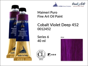 Farba olejna Maimeri Puro Oil Paint, kolor: Cobalt Violet Deep 452, tuba 40 ml