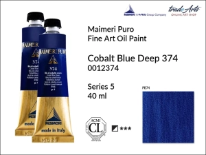 Farba olejna Maimeri Puro Oil Paint, kolor: Cobalt Blue Deep 374, tuba 40 ml