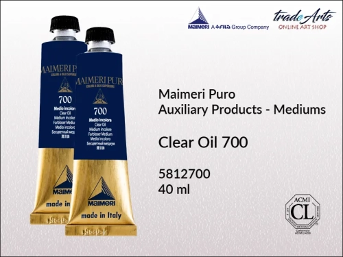 Medium bezbarwne do farb olejnych Clear Oil Maimeri Puro, Maimeri Puro Clear Oil medium bezbarwne do farb olejnych, medium do farb olejnych, farby olejne, media do farb olejnych,  Maimeri Puro,