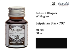 Atrament artystyczny Rohrer & Klingner Writing Ink, kolor: Black 707, but. 50 ml