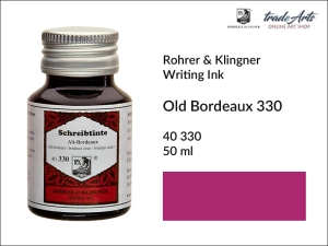Atrament artystyczny Rohrer & Klingner Writing Ink, kolor: Old Bordeaux 330, but. 50 ml