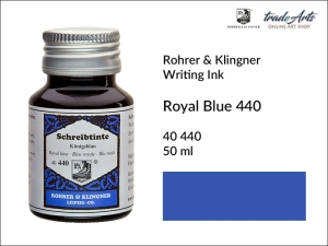 Atrament artystyczny Rohrer & Klingner Writing Ink, kolor: Royal Blue 440, but. 50 ml