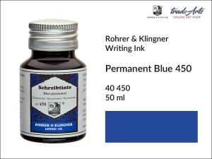 Atrament artystyczny Rohrer & Klingner Writing Ink, kolor: Permanent Blue 450, but. 50 ml